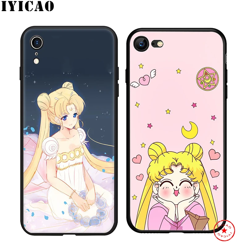 Мягкий чехол для телефона IYICAO Sailor Moon iPhone 11 Pro XR X XS Max 6 6S 7 8 Plus 5 5S SE силиконовый TPU |
