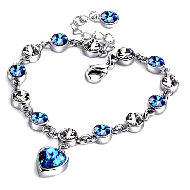 Австралийская девушка из фианита браслет с кристаллами и океана в форме сердца Cz