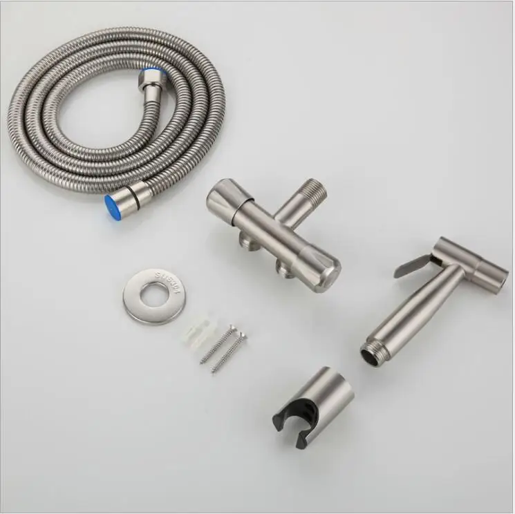 Bidet sprayer set Ручной распылитель для биде, набор из нержавеющей стали, ручной биде кран для ванной комнаты, ручной распылитель, душевая головка, самоочищающаяся - Цвет: Bidet sprayer set
