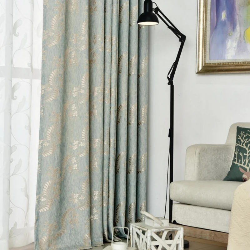 Занавеска в американском стиле Затемняющая жаккардовая ткань для гостиной
