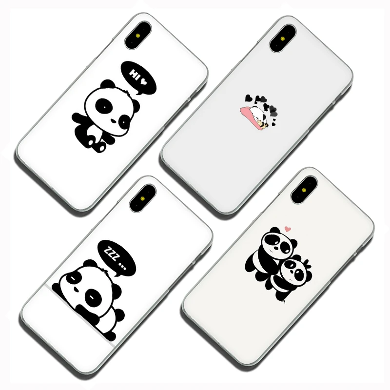 Жесткий пластиковый чехол для телефона с милой пандой iphone 5 Φ 5C SE 2020 6 6s 7 8 plus X XR XS 11
