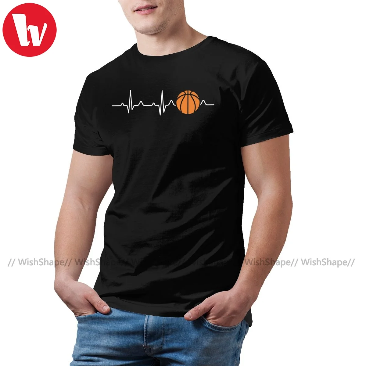 

Футболка Heartbeat, забавная 100% хлопковая футболка с коротким рукавом, летняя мужская футболка с принтом, 3xl
