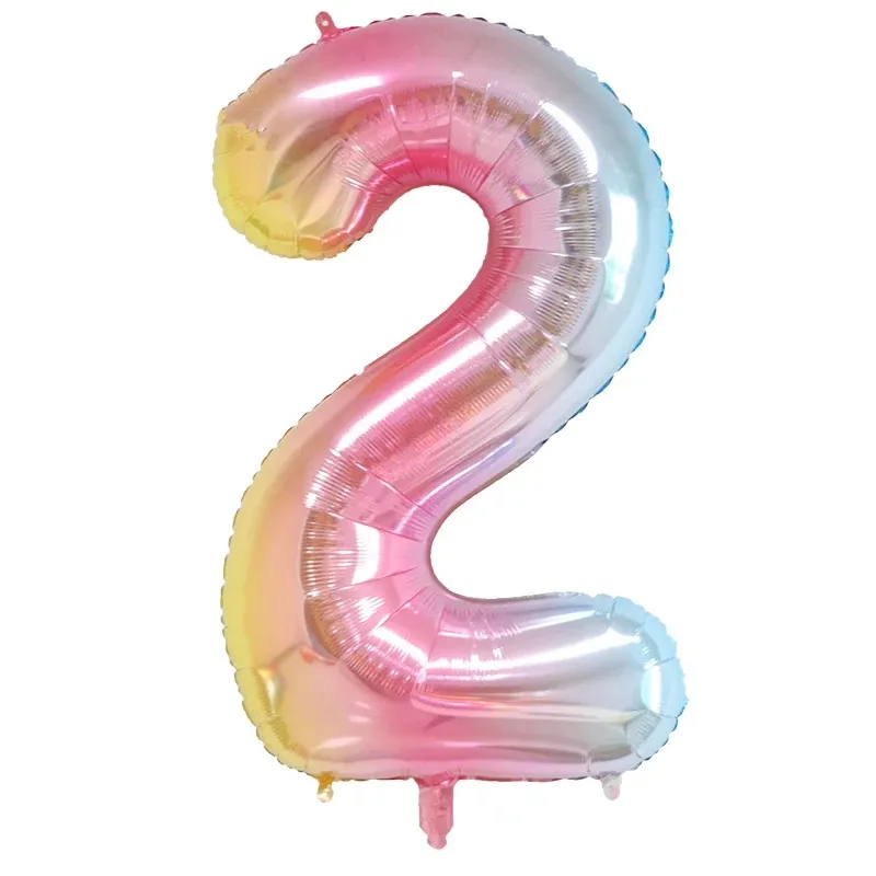 Baby shower 1 шт 16/32/40 '', красный, фиолетовый, зеленый, светло-зеленый, большой 2nd алюминиевой фольги воздушный шар с гелием гигантский номер День рождения украшения - Цвет: as picture