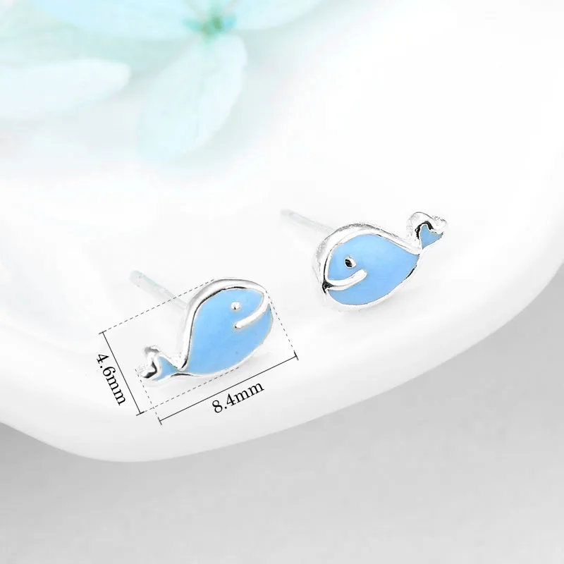 Серьги маленькие из серебра 925 пробы с эмалью | Украшения и аксессуары