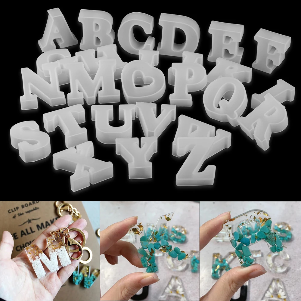 26 styles Letter Mold Alphabet Number Silicone Molds Crystal Glue Epoxy Resin Casting For DIY Jewelry Making Accessories |
