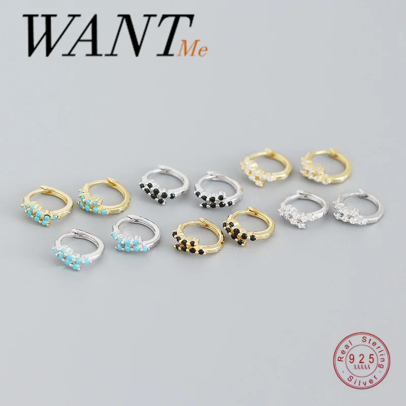 Женские серьги гвоздики WANTME из серебра 925 пробы с цирконом|Серьги-гвоздики| |