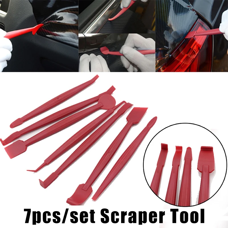 

7Pcs Car Sticker Vinyl Wrap Film Squeegee Scraper Tools Car Stickers Installation Kit Cutter Knife