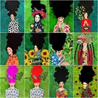 AZQSD полная круглая Алмазная вышивка, девушка, абстрактная мозаика, Декор для дома, алмазная живопись, портретная картина, стразы