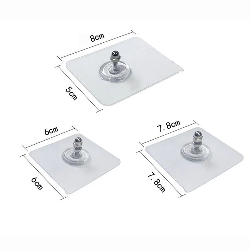 

10Pcs Waterproof PVC Strong Adhesive Nails Wall Poster Seamless Wall Hook Durable Transparent Kitchen Bathroom Screw Hook Hanger