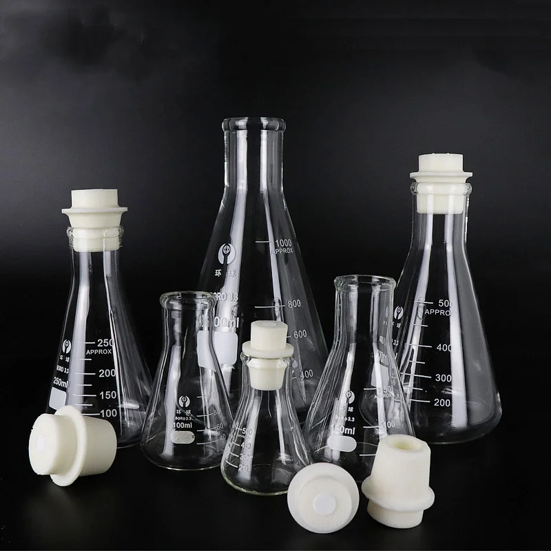

Wide Mouth Glass Erlenmeyer Erlenmeyer Flask 50/100/150//250/500/1000ML Laboratory Supplies Borosilicate Flask