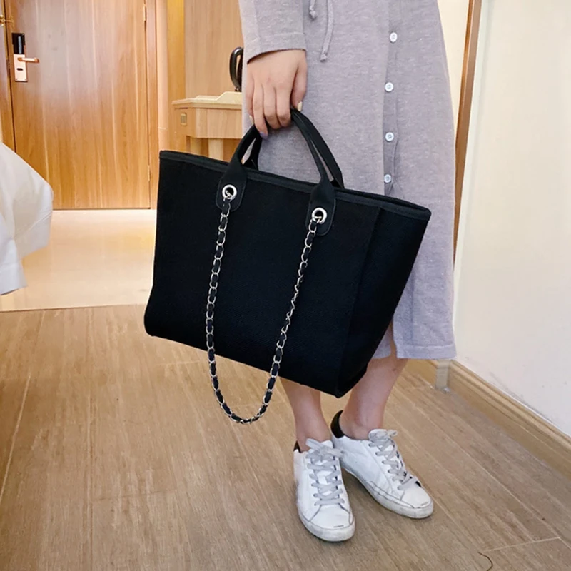 

Large Shoulder Bag Women Travel Bags Leather Canvas Bag Female Handbags Women Bags