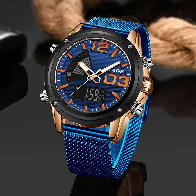 Новые мужские армейские военные наручные часы LIGE люксовый бренд Мужские модные