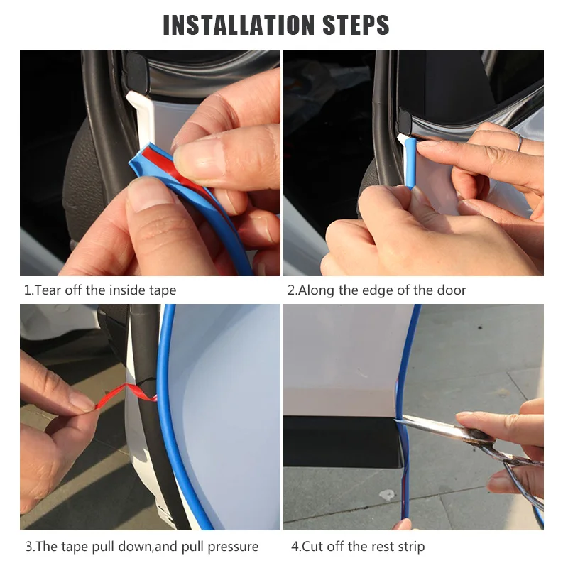 

Car-Styling Door Protection Strips Rubber Edge Doors trunk Moldings Side Protector Sticker Scratches Vehicle Auto Car styling