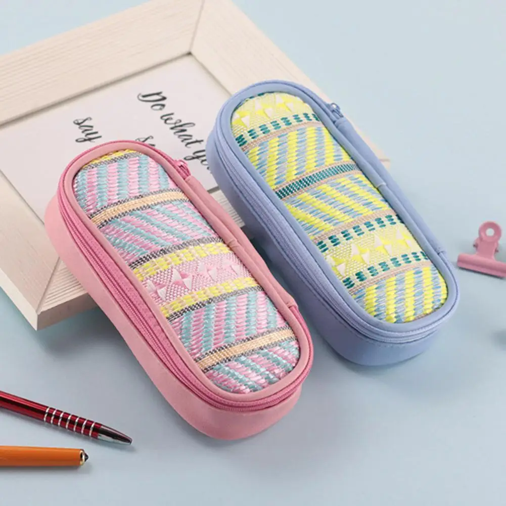 

Pencil Case Multifunctional Large Capacity Portable Ethnic Style Zipper Cosmetic Stationery Bag for School