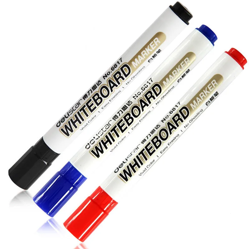 

5 PCS Deli whiteboard pen water-based erasable traceless classroom office whiteboard pen easy to wipe 2mm writing pen