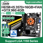 Комплект материнской платы LGA 1155 с процессором GTX960 4 Гб GPU i5-3570 и DDR3 2*8 ГБ 16 ГБ ОЗУ для ПК 1333 МГц с кулером процессора H61 комплект материнской платы