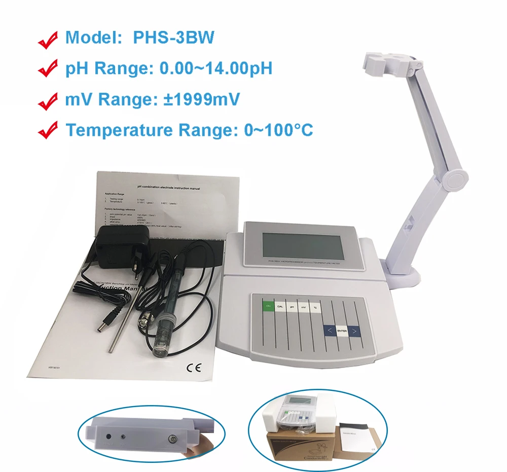 Фотолабораторный измеритель pH мВ температуры монитор с функцией компенсации