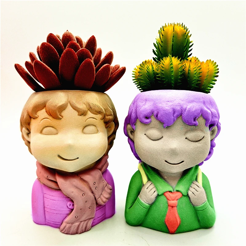 

Silicone mold 3D boy flower pot gypsum resin candle concrete crystal epoxy mold DIY handmade
