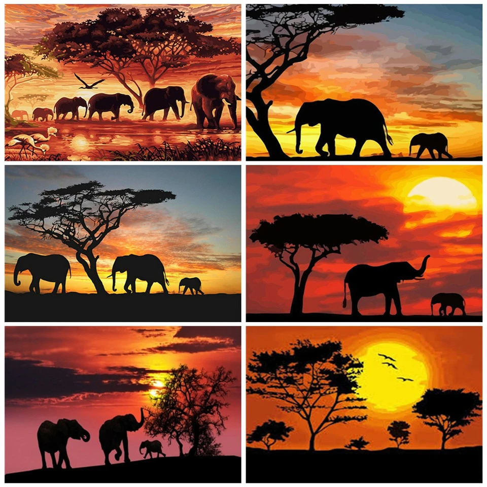 AZQSD взрослых Раскраска по номерам DIY животных Unframe украшения дома картина маслом