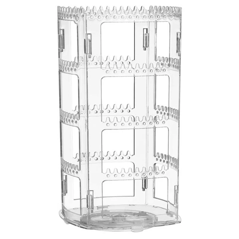 

Rotating Earring Rack, Jewelry Storage boxfor Earrings and Necklaces, 160 Round Holes and 168 Grooves(1Pcs)