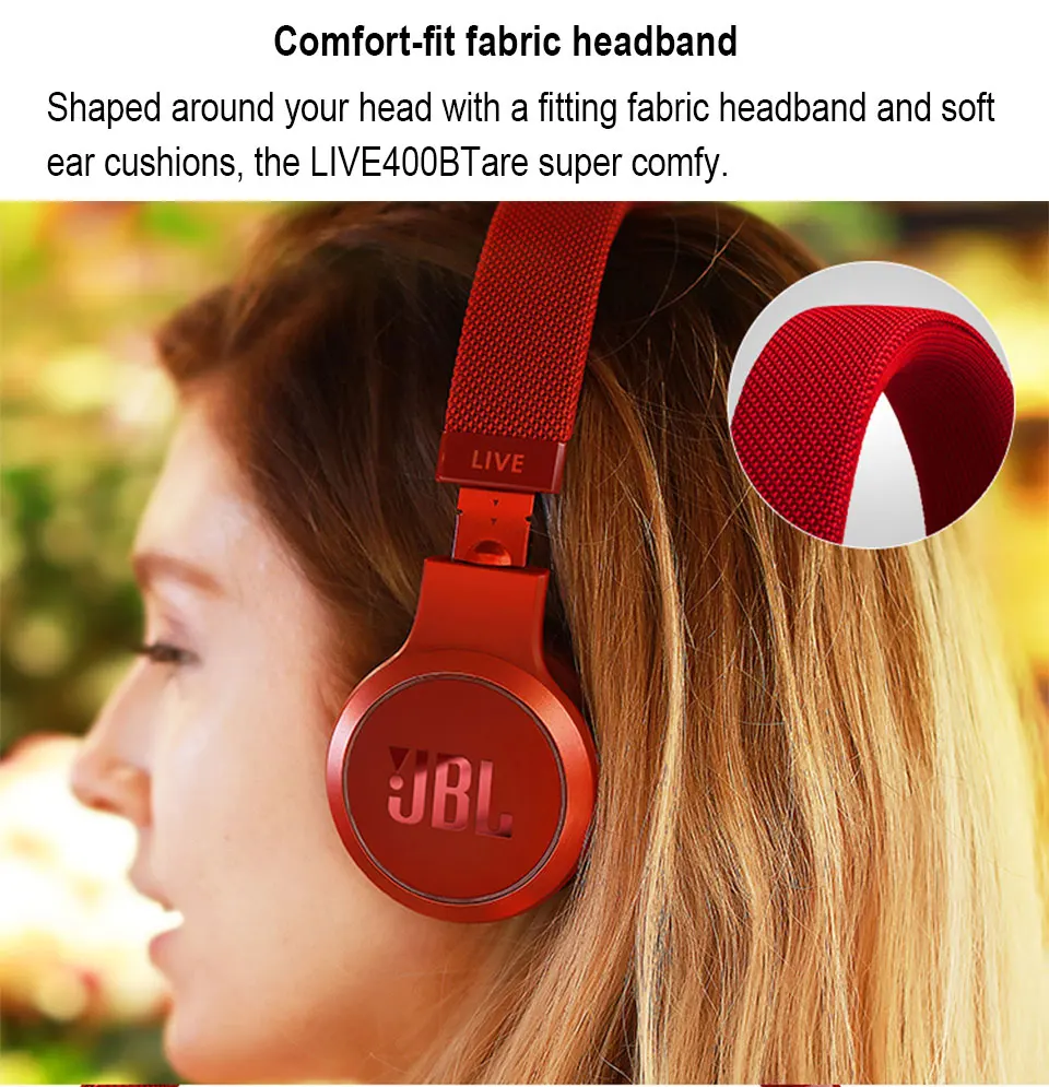 JBL Live 400BT Беспроводные Bluetooth умные наушники AI наушники голосовой помощник Спортивная гарнитура с микрофоном Многоточечное соединение
