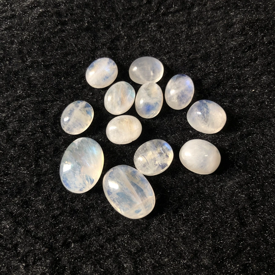 

Оптовая продажа 2 шт. Радужный Лунный Камень Cabohcon бисер 7x9 мм 8x10 мм 10x14 мм Овальный Драгоценный Камень Кабошон бусины подвеска кольцо лицо