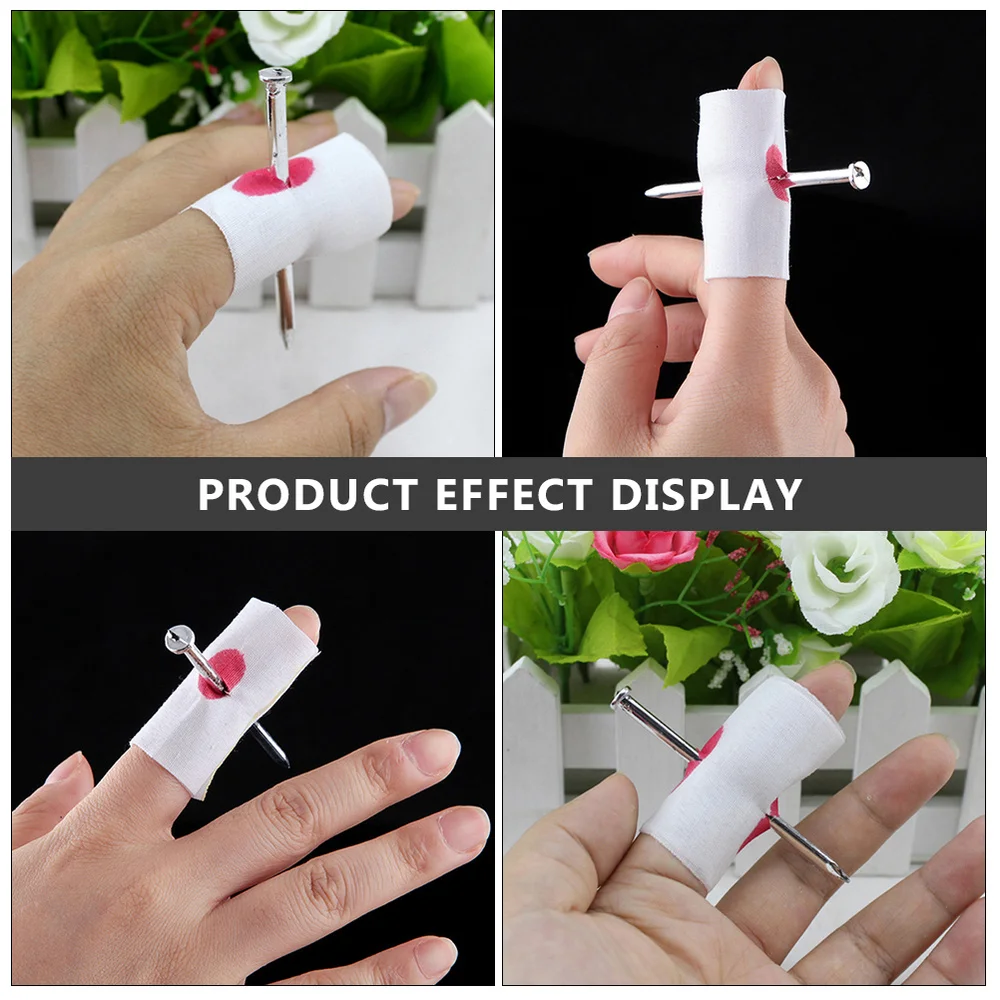 

22 Pcs Nail Through Finger Funny Prop Blood Finger Trick Prank Tool