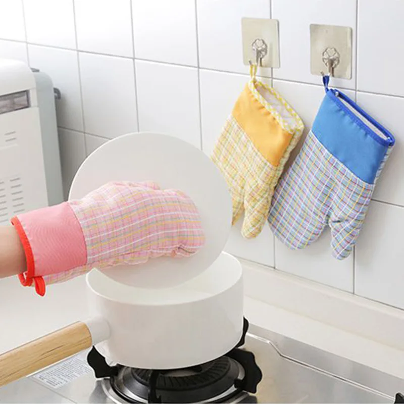 Protective Thickened Microfiber Oven Mitts Home Kitchen Cooking Baking Heat Resistant Gloves Anti-scalding Pot Holder |