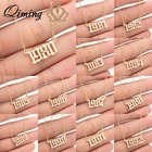 Ожерелье с указанием даты рождения и цифр, Женская Золотая Длинная цепочка на заказ от 1985 до 2020, детский ошейник на день рождения для девочек