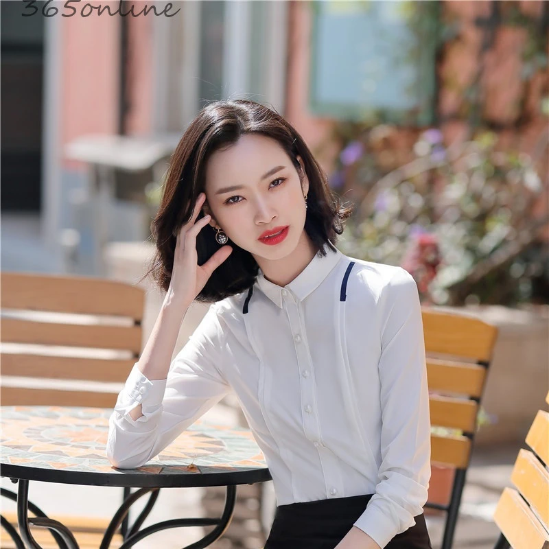 Блузка женская с длинным рукавом Офисная модная повседневная рубашка в офисном