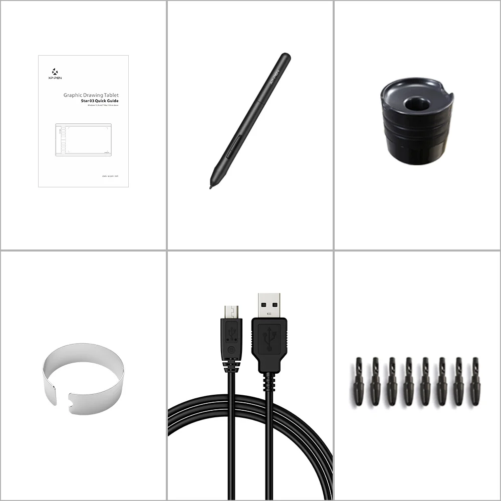 

Star03 V2 Drawing Tablet Digital Graphics 10x6 inch for beginner with 8 express keys and Batter-free P01 stylus