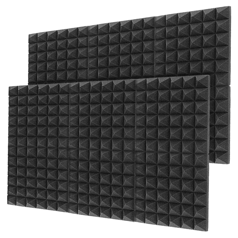 

Hot AD-12Pcs 30X30X5CM Sound Insulation Cotton Sound Insulation Foam for Recording Studio Piano Room Sound Insulation Foam
