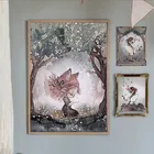 5D алмазов картина роспись с кроликом для мальчиков и вышивка стразами девушка мультфильм крест с ангелами Вышивка крестом мозаика, художественное украшение для дома, Gif