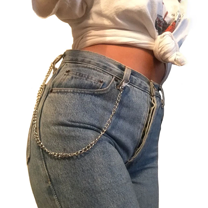 

Colle Metal Buckle Chain Belts Punk Jeans Belts Hip Hop Chain Waist Chain On Pants