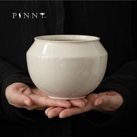 pinny 450ml plant ash glaze ceramic tea wash bowls retro water bowl chinese kung fu tea accessories