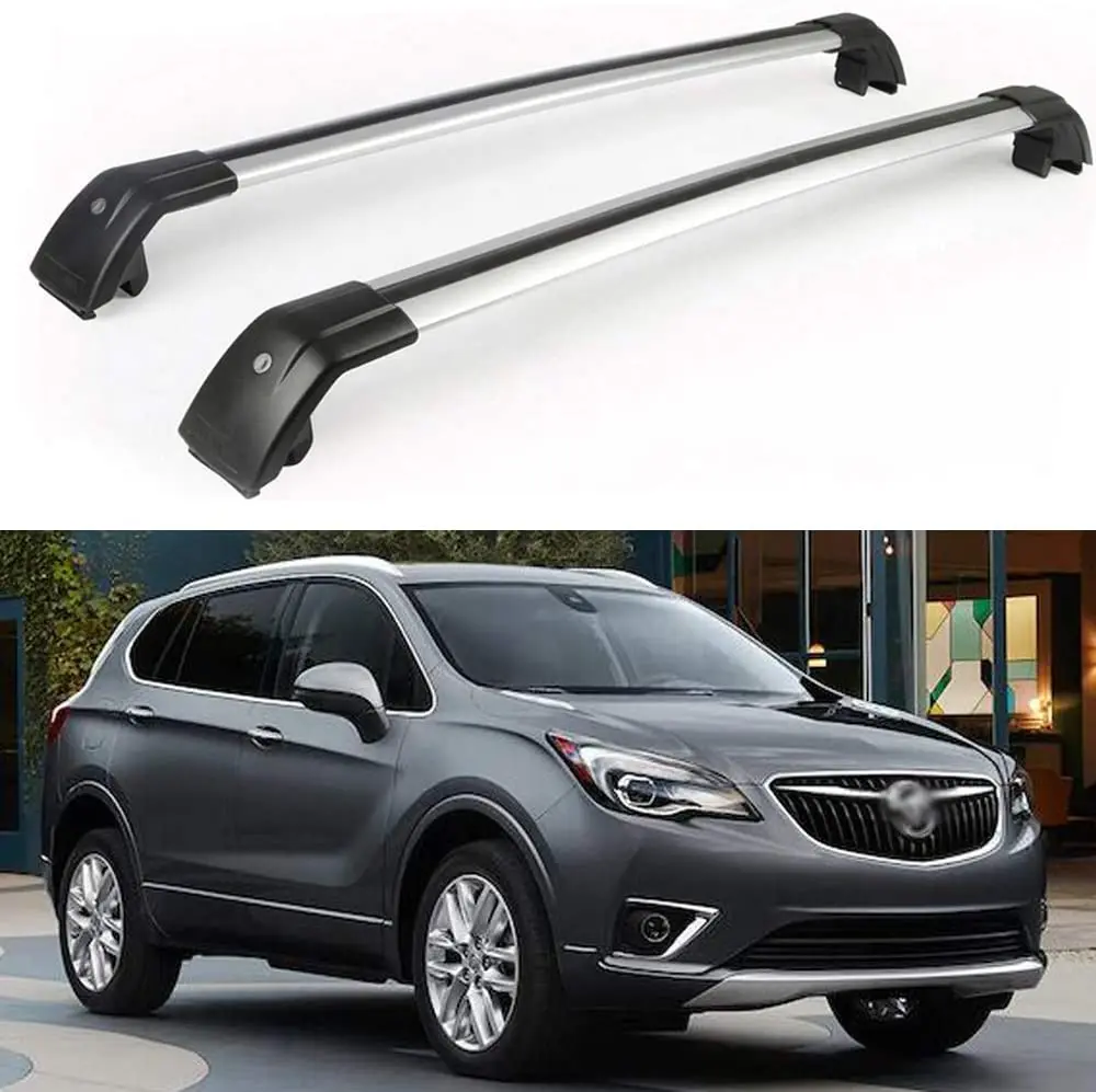 

2Pcs Lockable Roof Rack Cross Bars Crossbar Baggage Luggage Rack Aluminum Fit for New Buick Envision 2020 2021