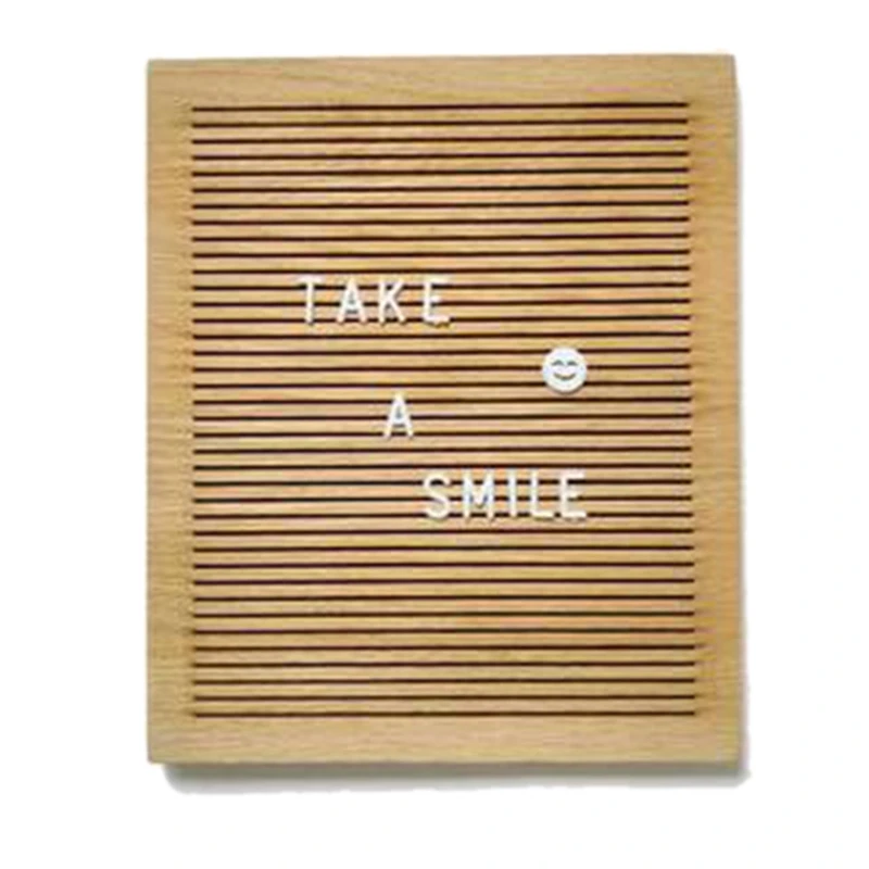 

30X25Cm Square Letterboard Oak Wood Message Board 330 Plastic Letters Easel Drawstring Bag Letter Board Home Decor