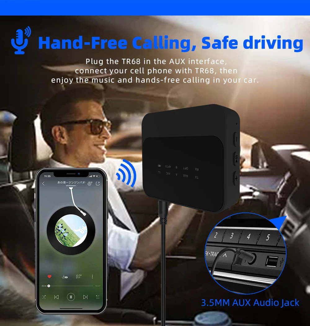 Беспроводной аудиодонгл VIRCSYW для ТВ домашнего кинотеатра Bluetooth 5 0 Aptx стерео