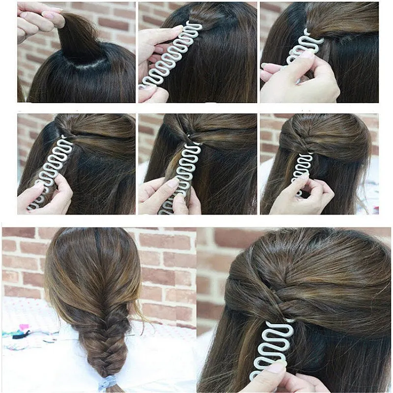 

3pcs Women Weave Hair Braider Roller Hair Braid Tool Holder Clip Wave Hair Braiding Tool Hair Twist Styling Tool DIY