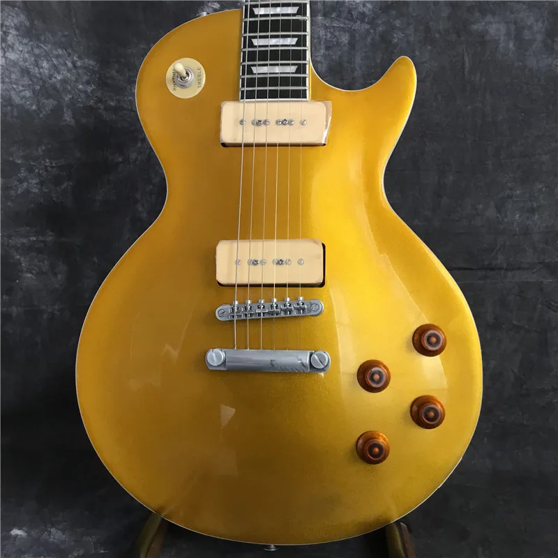 

2020 new high-quality electric guitar, metallic yellow, rosewood fingerboard. Luxury electric guitar p90 pickup