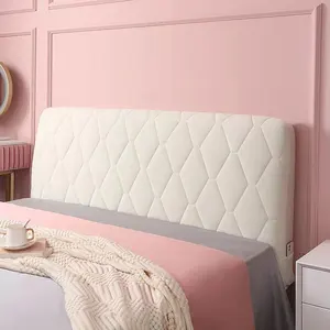 soft coral fleece quilted bed head cover all inclusive thicken velvet headboard cover solid color pink bed back protector cover free global shipping