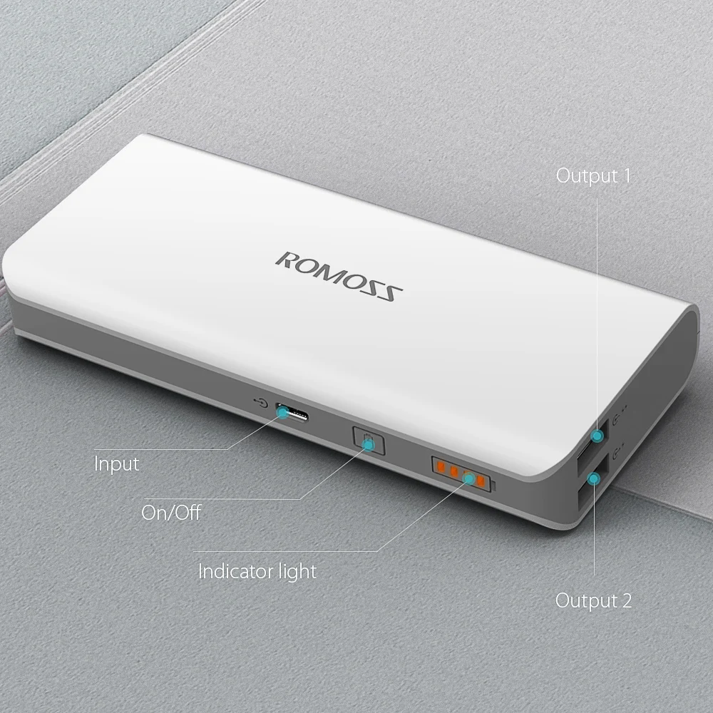 ROMOSS портативное зарядное устройство 10000 мАч мини USB Внешнее для Xiaomi iPhone|Внешние
