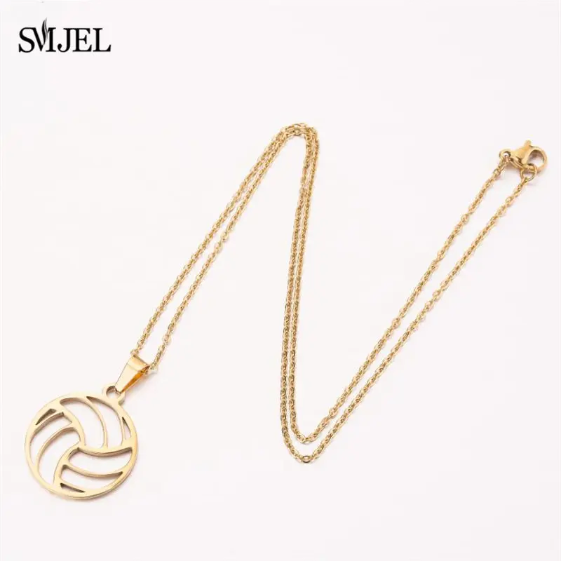 SMJEL Korean Style Stainless Steel Necklace Women Fashion Basketball Puzzle Key Feather Best Friend Choker Gif | Украшения и
