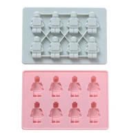 silicone mold set small robot non stick candle chocolate cake fondant decoration soap mould pastry confectionery baking supplies