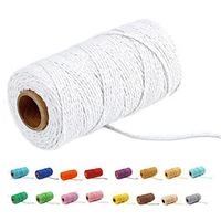 2mm 100 cotton macrame cord string rope home textile beige twisted colorful twine cord braided thread craft wedding decoration