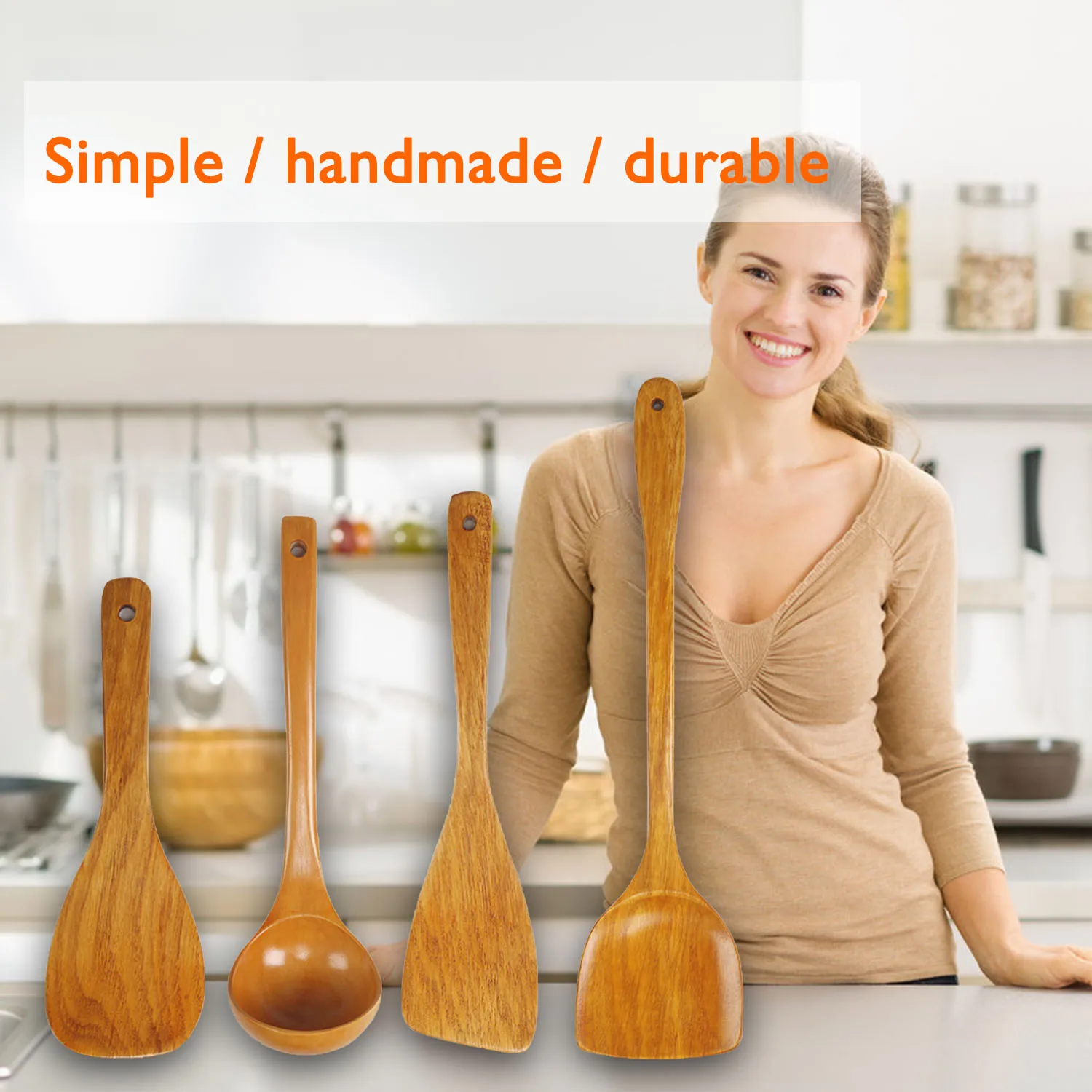 Behogar 4 шт. деревянные Кухня Пособия по кулинарии набор посуды с чашки для рисового