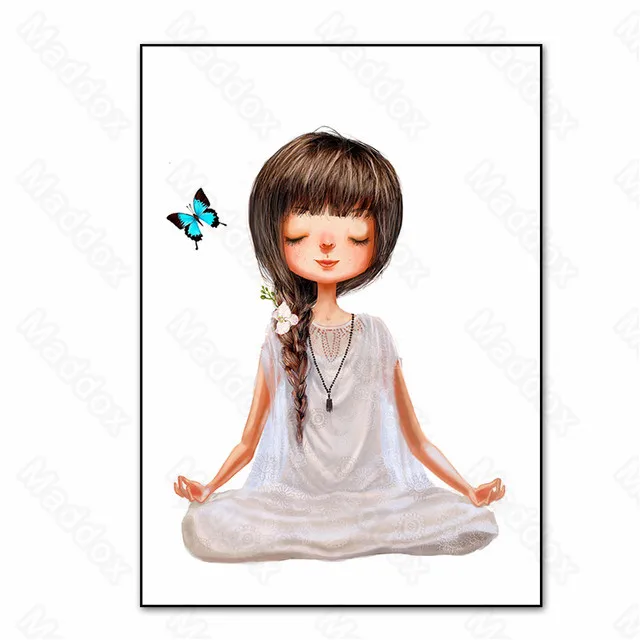 

Canvas Frameless Print Painting Cartoon Cute Round Face Little Girl with Orange Short Hair Wearing a Wreath of Flowers Poster