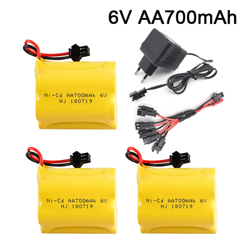 

6V 700mAh NiCD Battery and charger For Rc Toys Cars Tanks Truck Robots Guns Boats AA Ni-CD 6v Rechargeable Battery