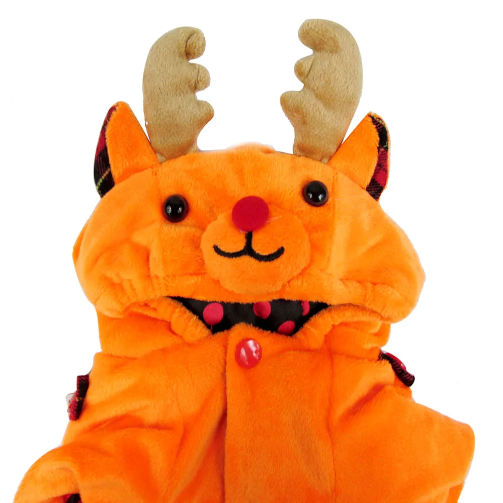 Теплое пальто для собаки щенка одежда комбинезон милый олень подтяжки штаны