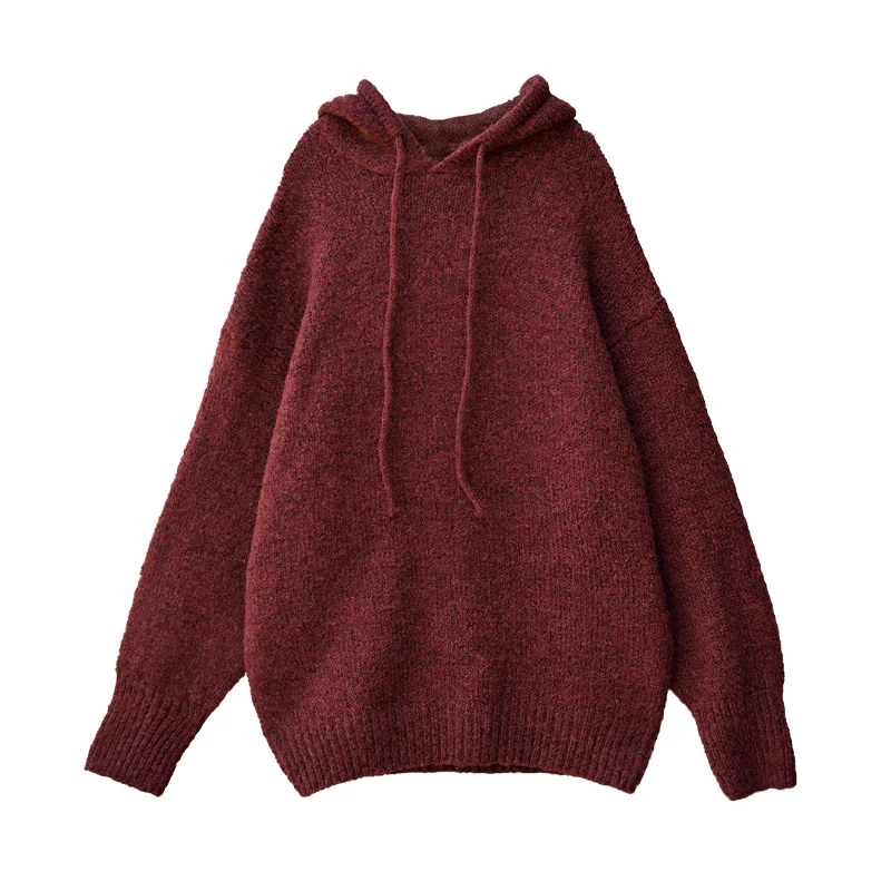 Женский утепленный пуловер с капюшоном MICOCO M9756 свободный для улицы литературы и